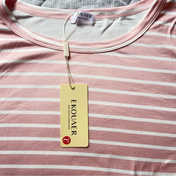 Ekoauer New Pink Striped Pajama Set L - Picture 5 of 15